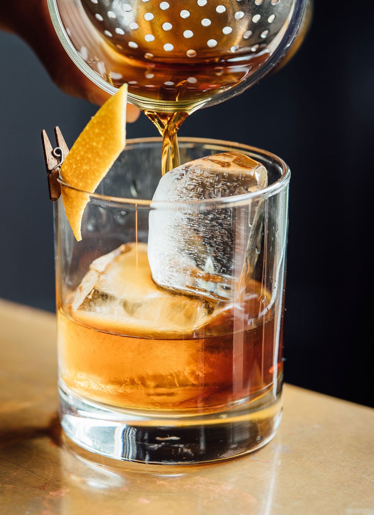 An old fashioned cocktail.